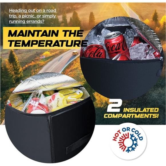 Trunk Organizer, Multipurpose Collapsible Car Storage Box With Insulated Cooler - Picture 4 of 7